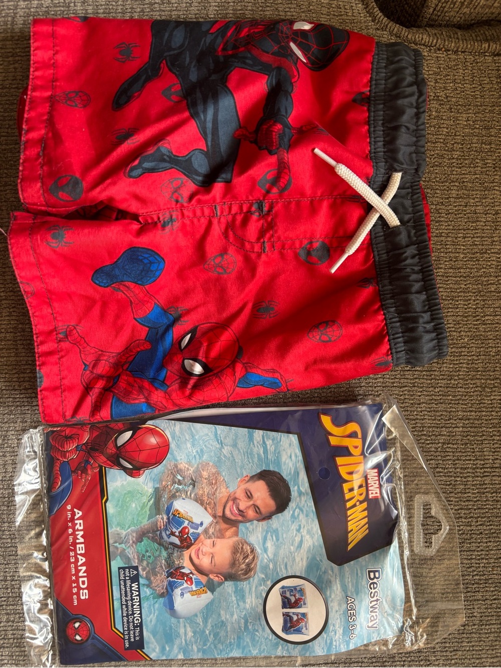 Marvel Red and Black Spider-Man Swim Shorts